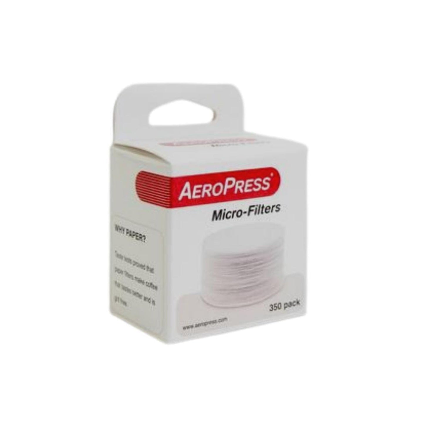 AeroPress Micro-Filter Paper - Small White Box with Aeropress Micro Filters printed  on front -Velo Coffee Roasters
