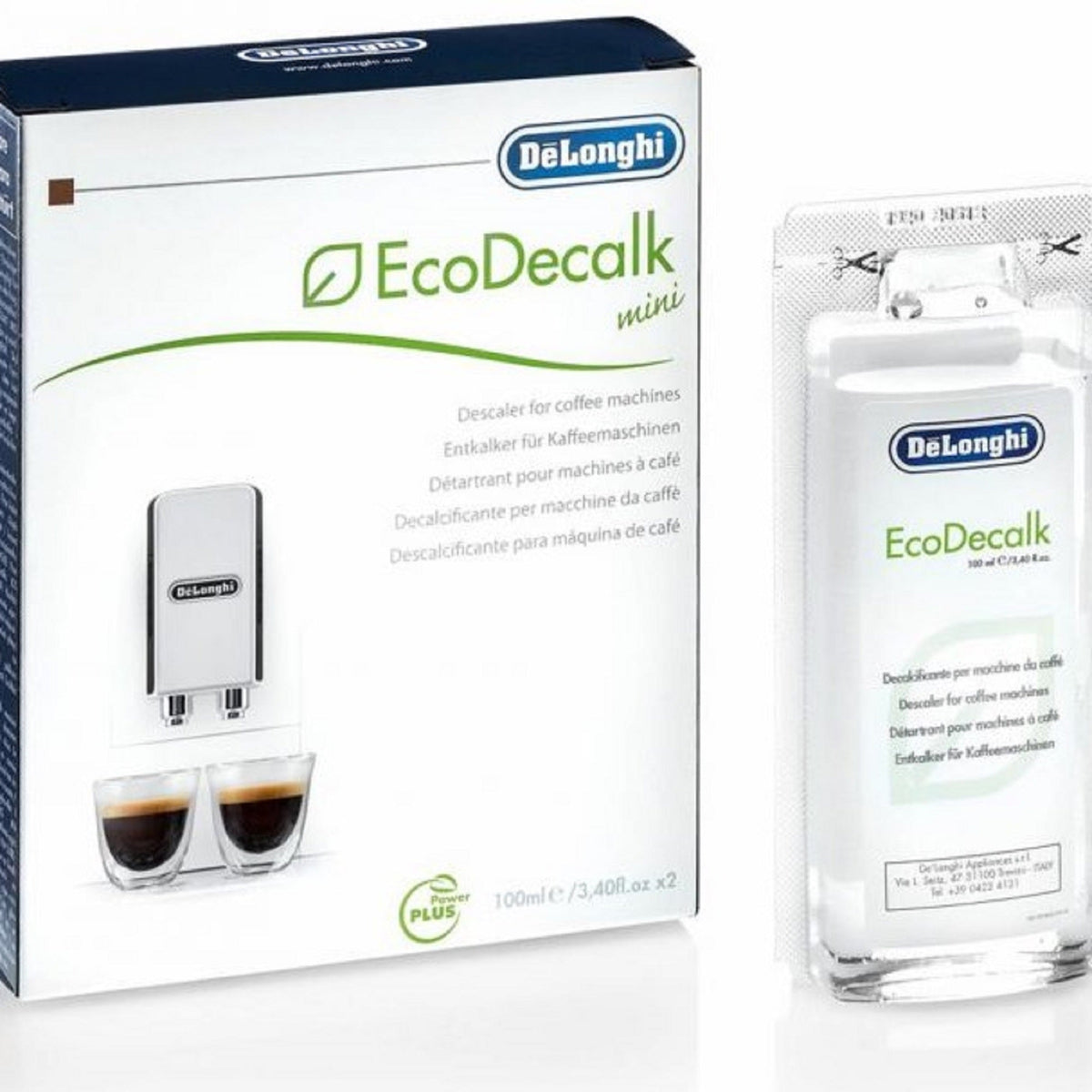 De'Longhi EcoDecalk Mini Water Descaler 2x 100ML - DLSC200