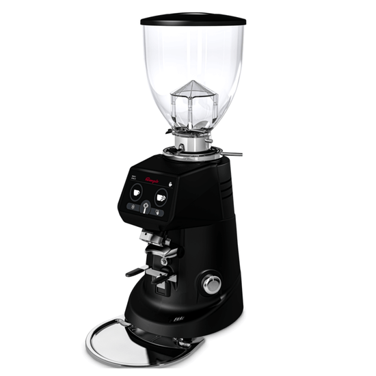 Fiorenzato F64 E Grinder - Black Body with Touch screen  and dial . Clear Bean Hopper with Black Lid t - Velo Coffee Roasters