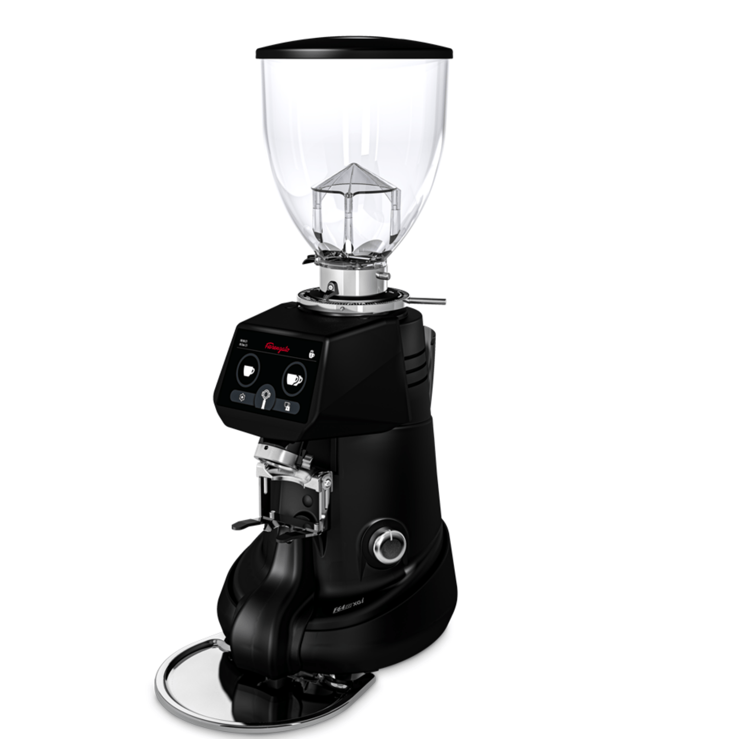 Fiorenzato F64 Evo XGi Grinder - Black Body with Touch screen and dial . Clear Bean Hopper with Black Lid  - Velo Coffee Roasters