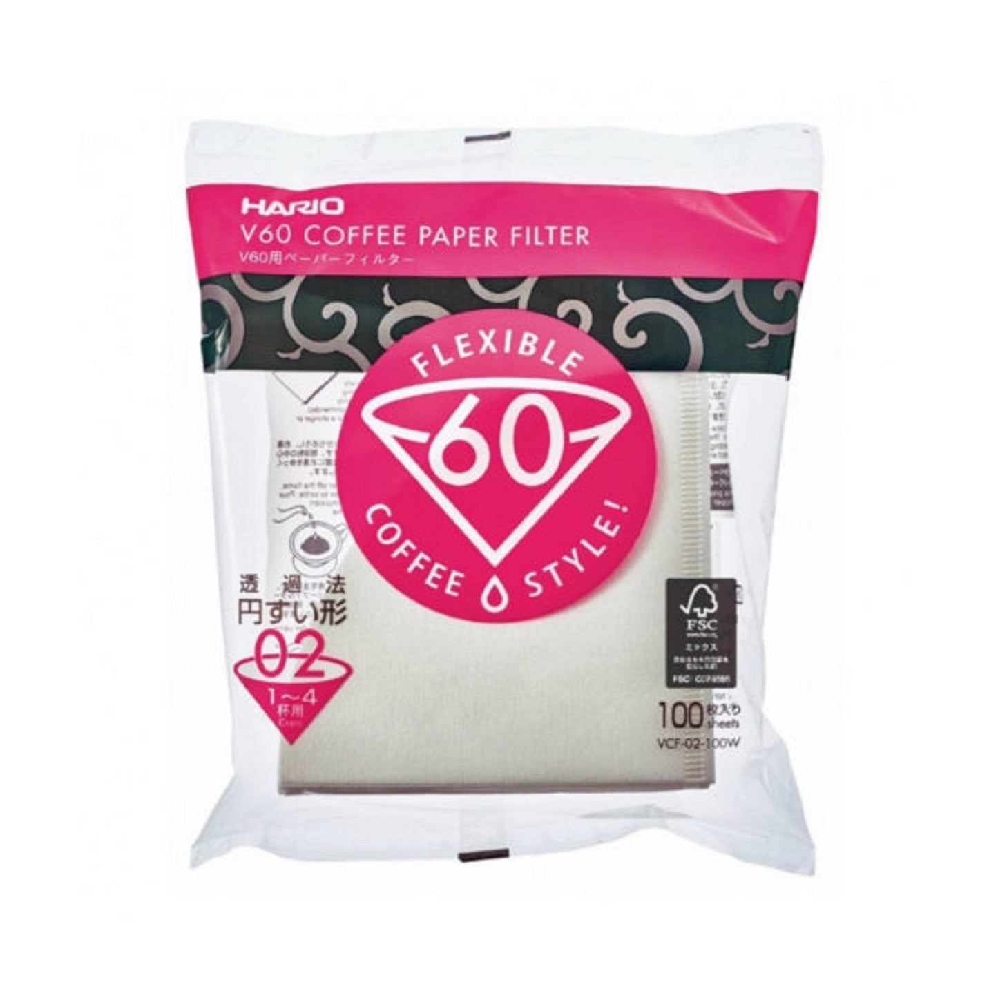 Hario V60 Filter Paper 100 Pack - Size 03 - Velo Coffee Roasters