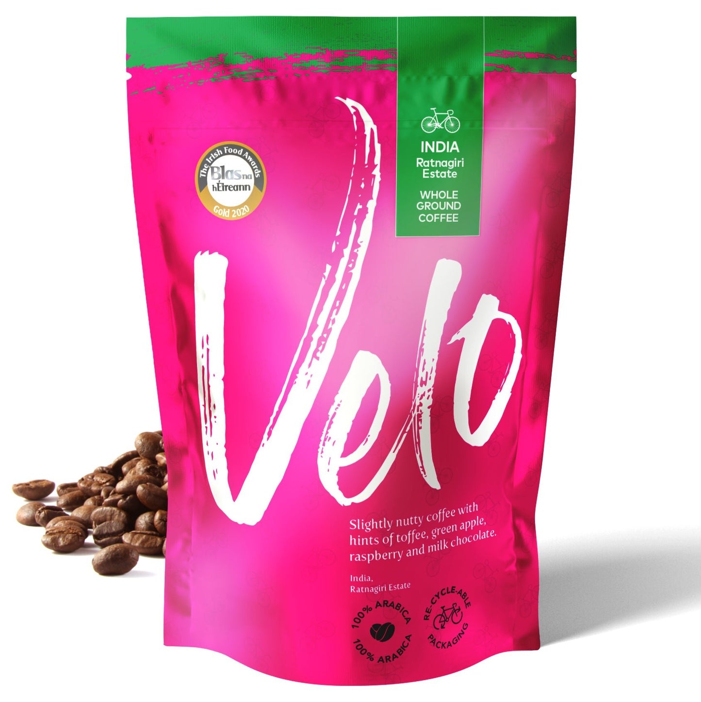 Ratnagiri Estate 200g Coffee  Pink and green coffee Bag  from India - Velo Coffee Roasters