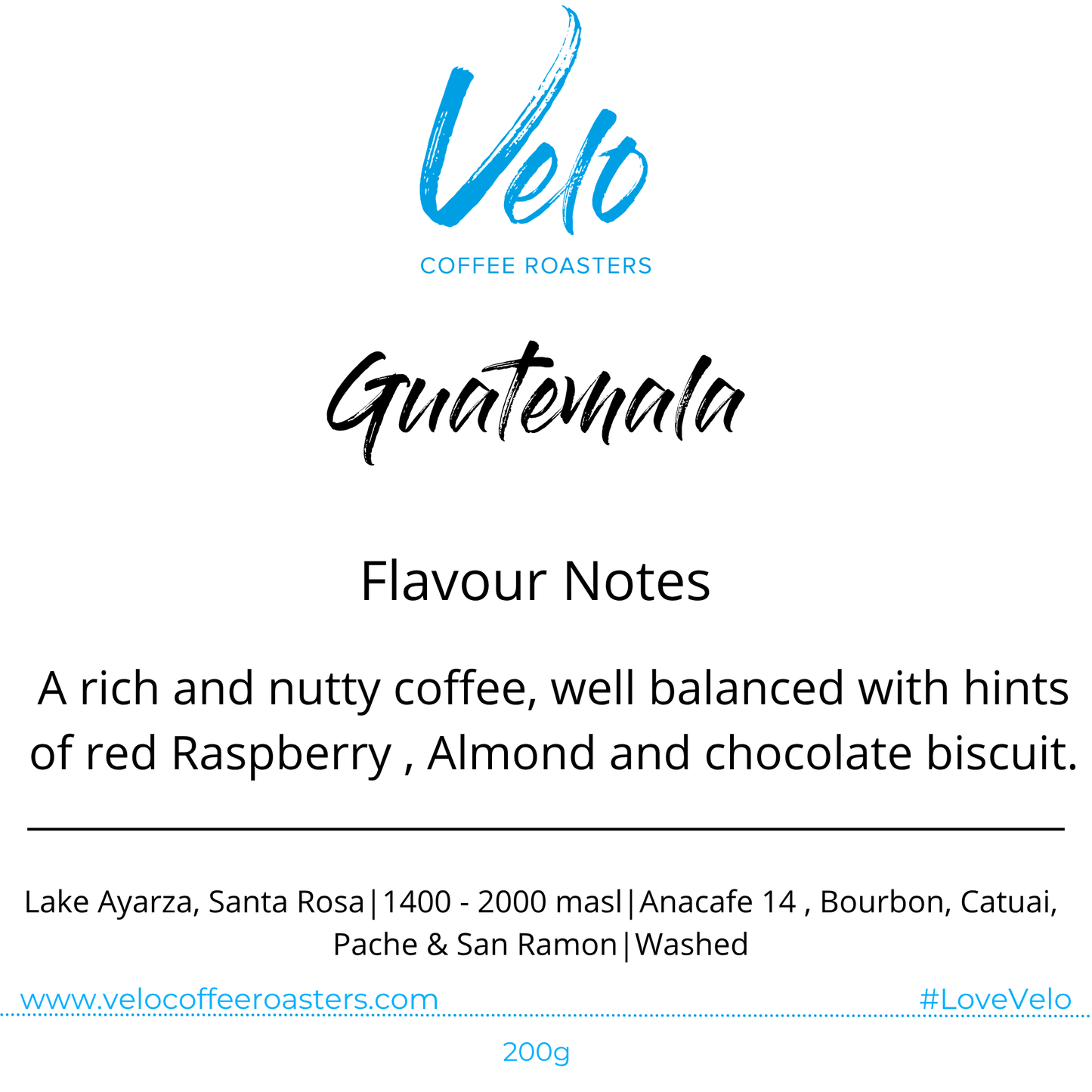 Blue Ayarza 200g Coffee Bag Guatemala - Velo Coffee Roasters