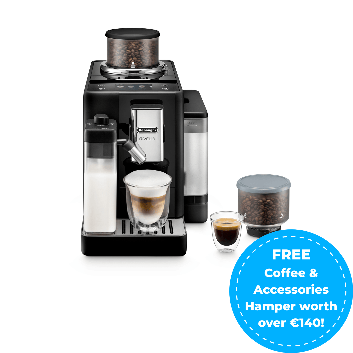 De'Longhi Rivelia - Bean To Cup Espresso Coffee Machine - EXAM440.55.B - Velo Coffee Roasters