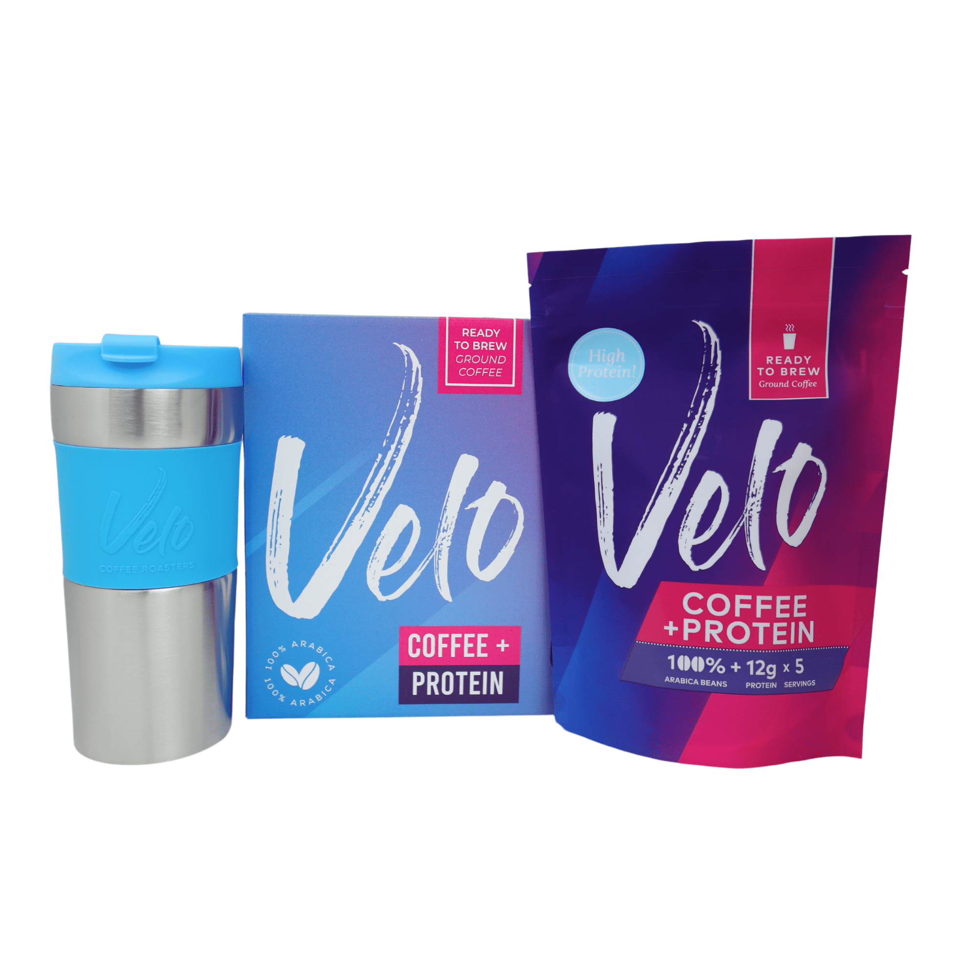 Velo Coffee + Protein and Travel Press Gift Set - Velo Coffee Roasters