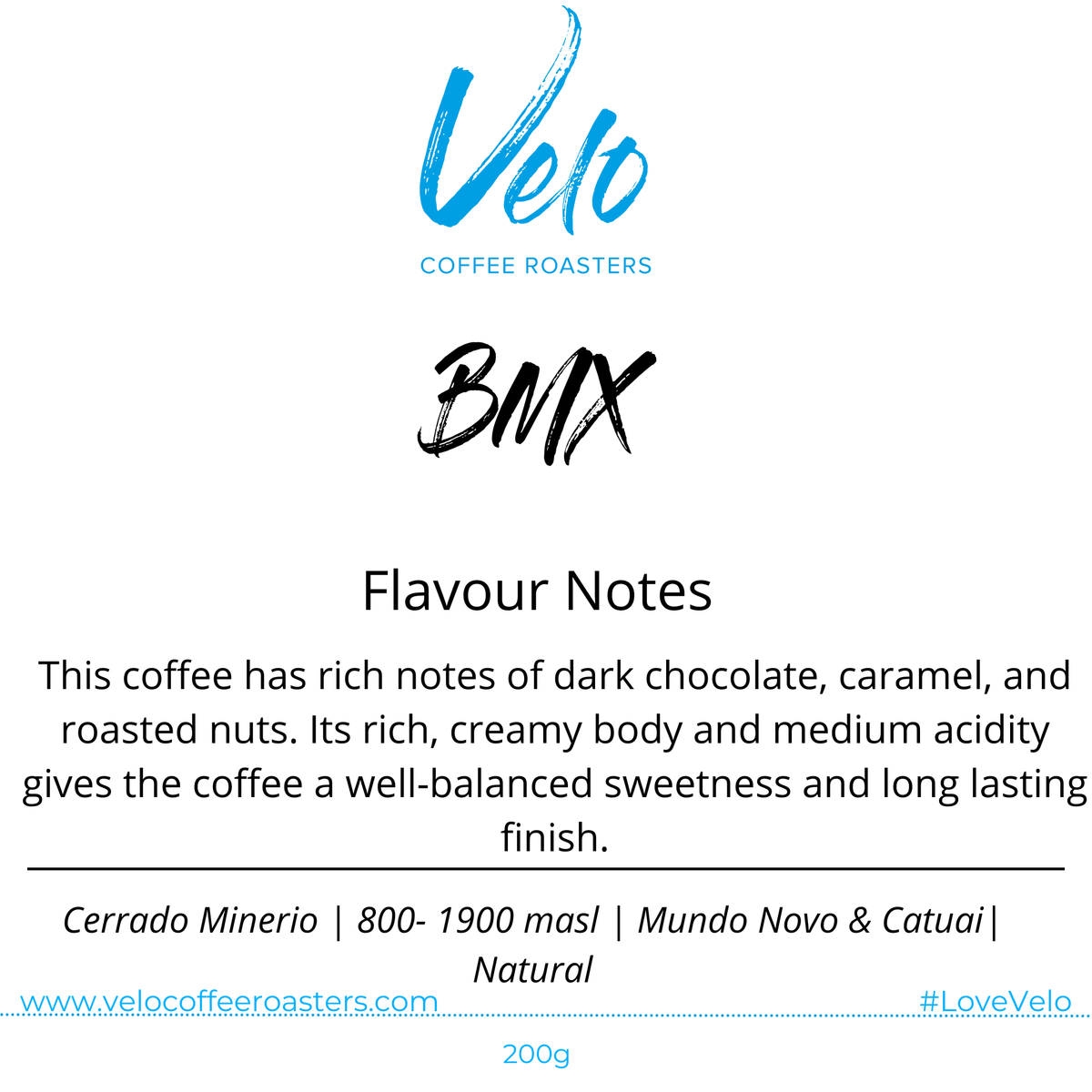BMX 200g Coffee Bag Brazil - Velo Coffee Roasters