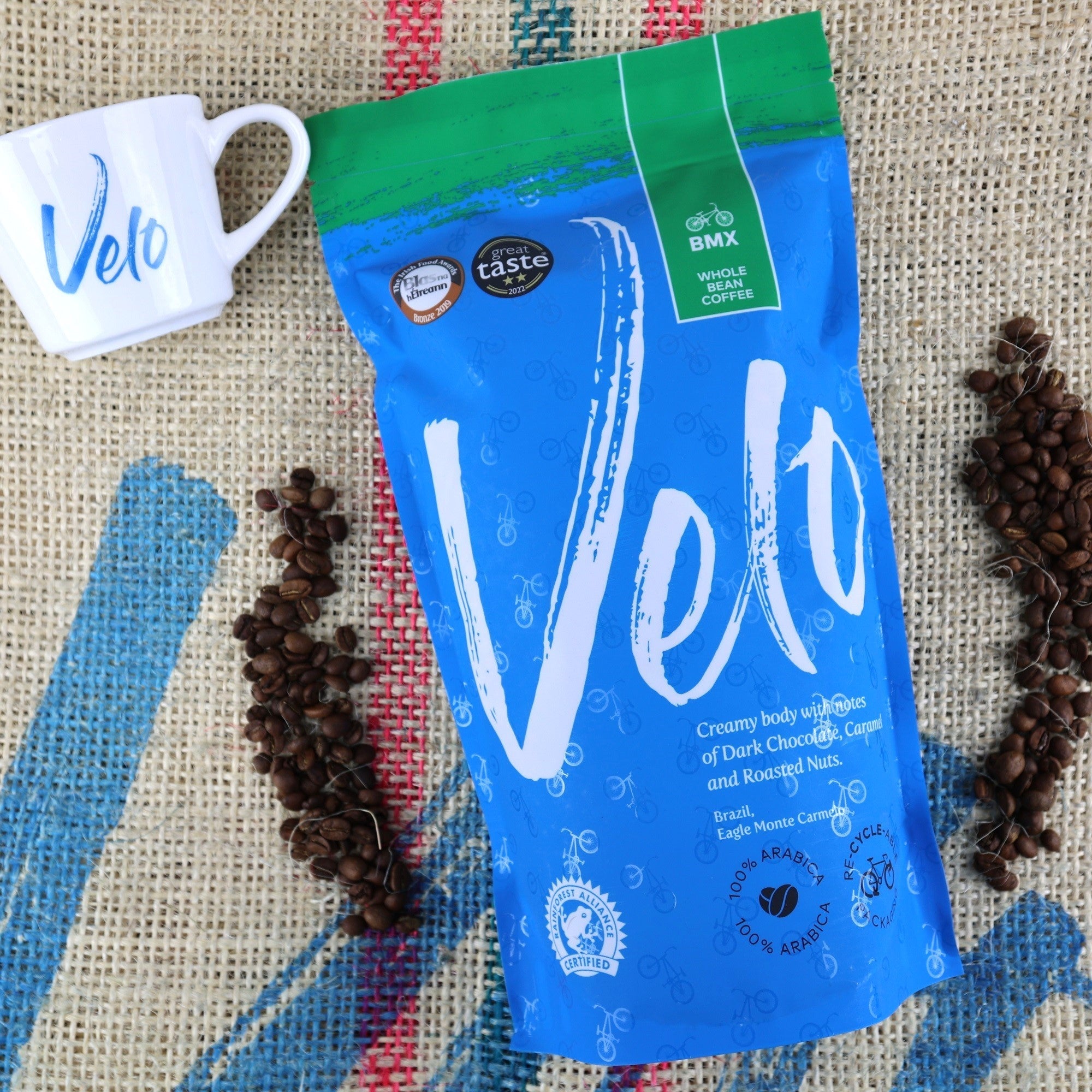 BMX 700g Coffee Bag Brazil - 12 Months Pre-Paid Subscription Blue and Green Bag -  - Velo Coffee Roasters