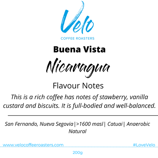 Load image into Gallery viewer, Buena Vista 200g Coffee Bag Nicaragua - Velo Coffee Roasters
