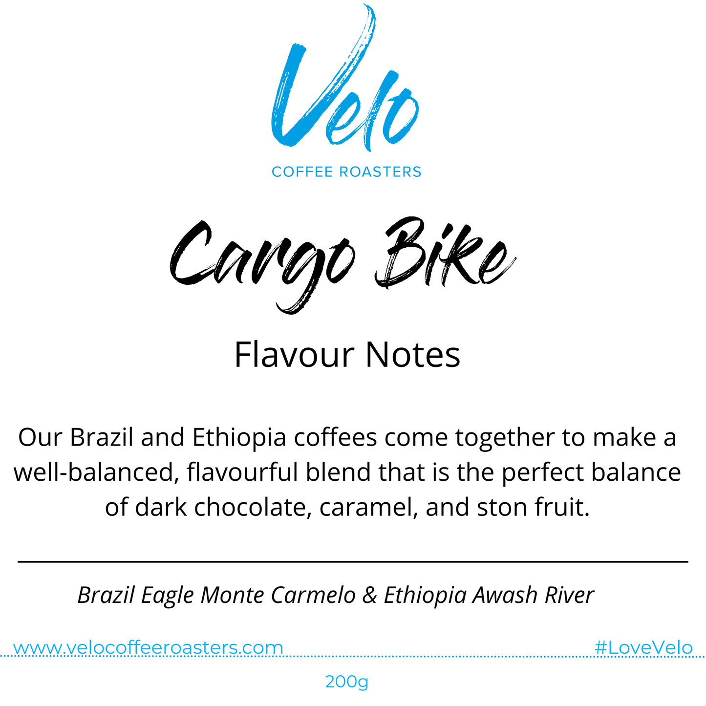 Cargo Bike 200g Coffee Bag Blend - Velo Coffee Roasters