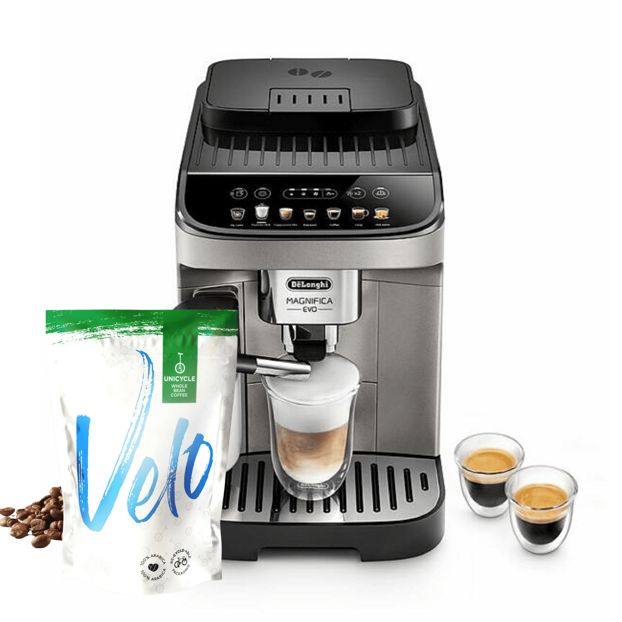 De'Longhi Magnifica Evo One Touch Bean To Cup Espresso Coffee Machine - ECAM290.83.TB - Velo Coffee Roasters