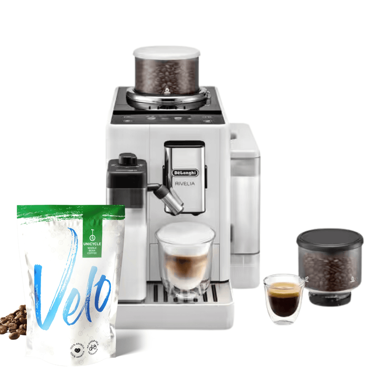 De'Longhi Rivelia - Bean To Cup Espresso Coffee Machine - EXAM440.55.W - Velo Coffee Roasters
