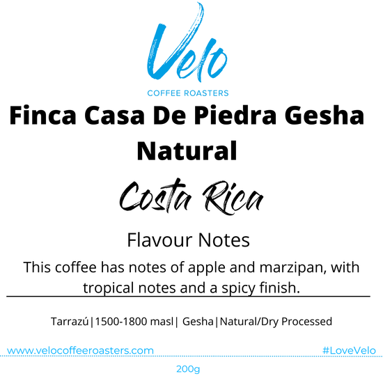 Finca Casa De Piedra Gesha Natural 200g Coffee Bag Costa Rica - Velo Coffee Roasters