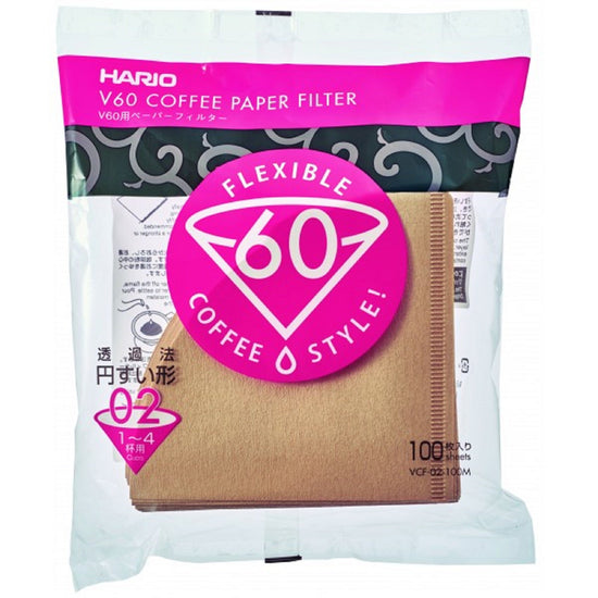 Hario V60 Filter Paper 100 Pack - Natural - Velo Coffee Roasters