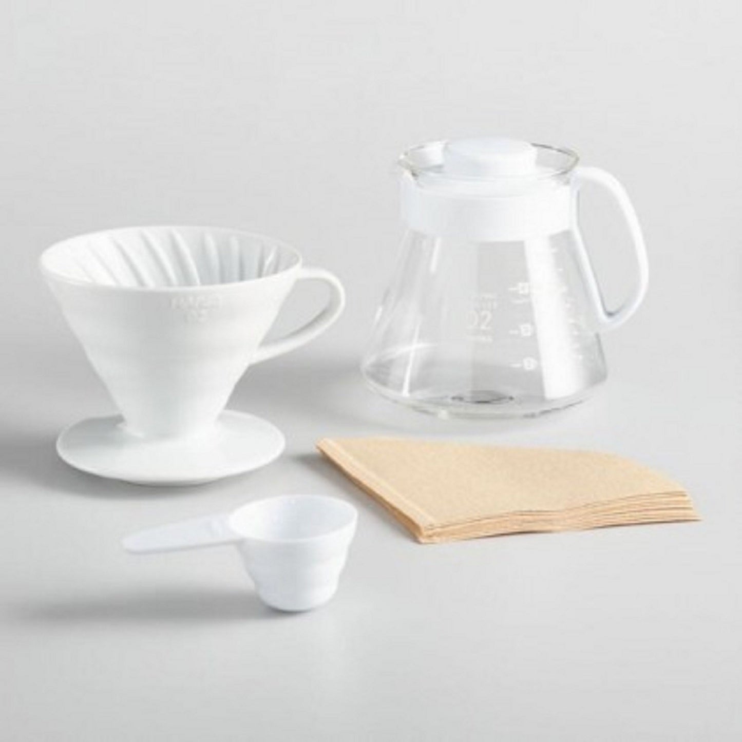 Load image into Gallery viewer, Hario V60 White Pour Over Kit - 02 Size - Velo Coffee Roasters
