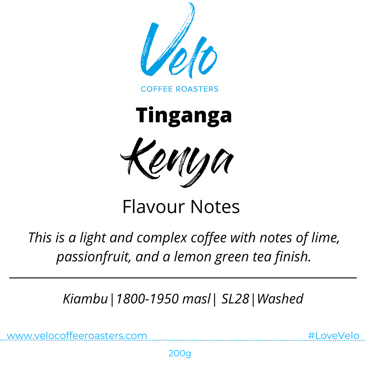 Tinganga 200g Coffee Bag Kenya - Velo Coffee Roasters